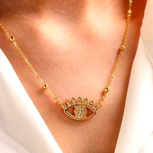 Rhinestone Evil Eye Necklace